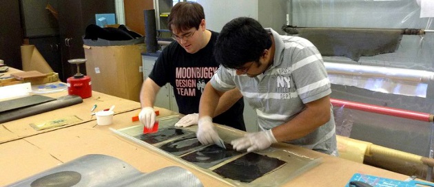 SIU students working on composites